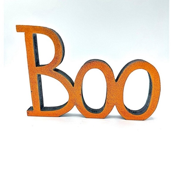 Halloween Wooden Glitter BOO Display Sign - Picture 1 of 6